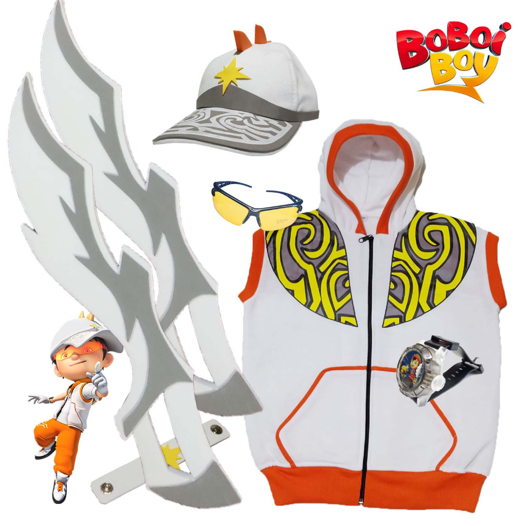 PAKET TOPI + JAM TANGAN + KACAMATA + ROMPI + PEDANG 2 BOBOIBOY SOLAR