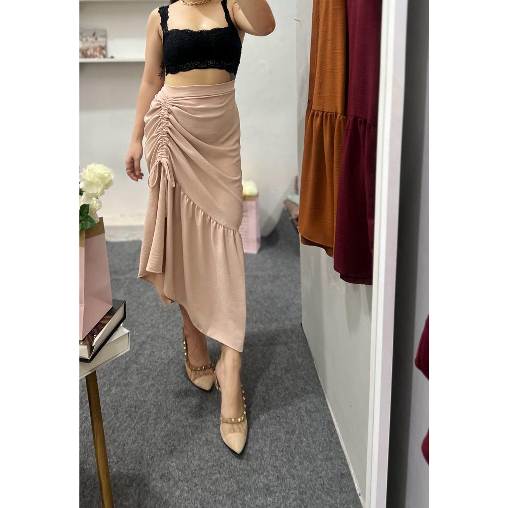 Halo_ duyung serut | skirt mermaid korean style | rok panjang wanita