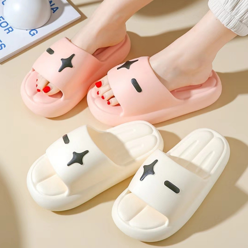 Sandal Jelly Slop Wanita EVA Kamar Mandi Anti Licin Selop Wanita Nyaman Slipper Korea Soft Rubber Non Slip Flip Flop Rumah Sendal Kekinian Selop Comfortable PVC 323