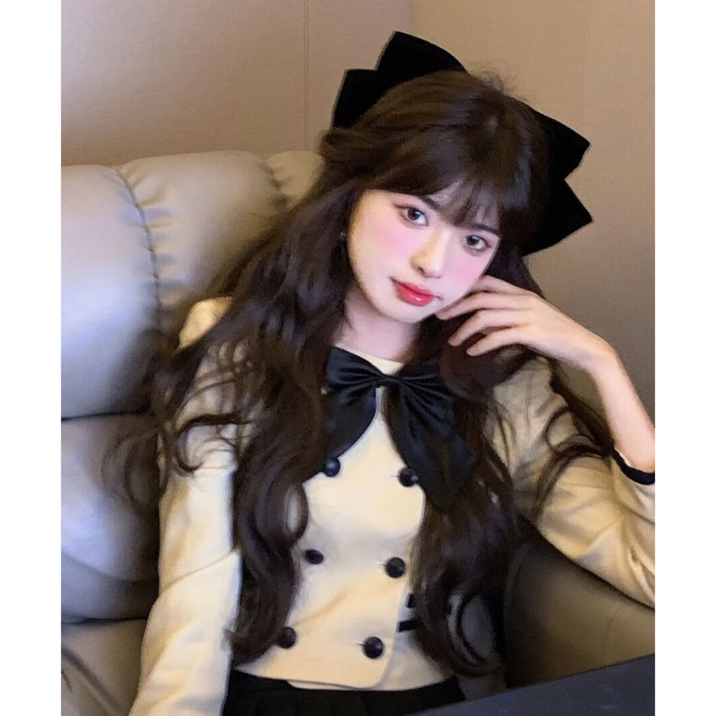 OVERSIZE BLACK VELVET BOW RIBBON HAIR CLIP JEPIT JEPITAN RAMBUT HITAM KAIN KOREA BESAR SUPER JUMBO FABRIC KOREAN KOREA HIGH-END AKSESORIS