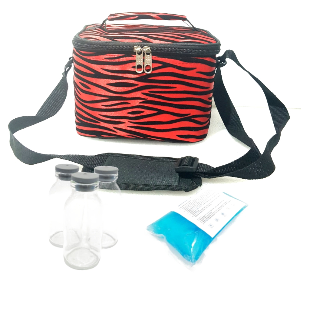 Paket Promo  Hemat Tas Asi ZEBRA 3 BOTOL+ 1 BLUE GEL / Tas bayi / Tas Perlengkapan asi / Diapers baby bag