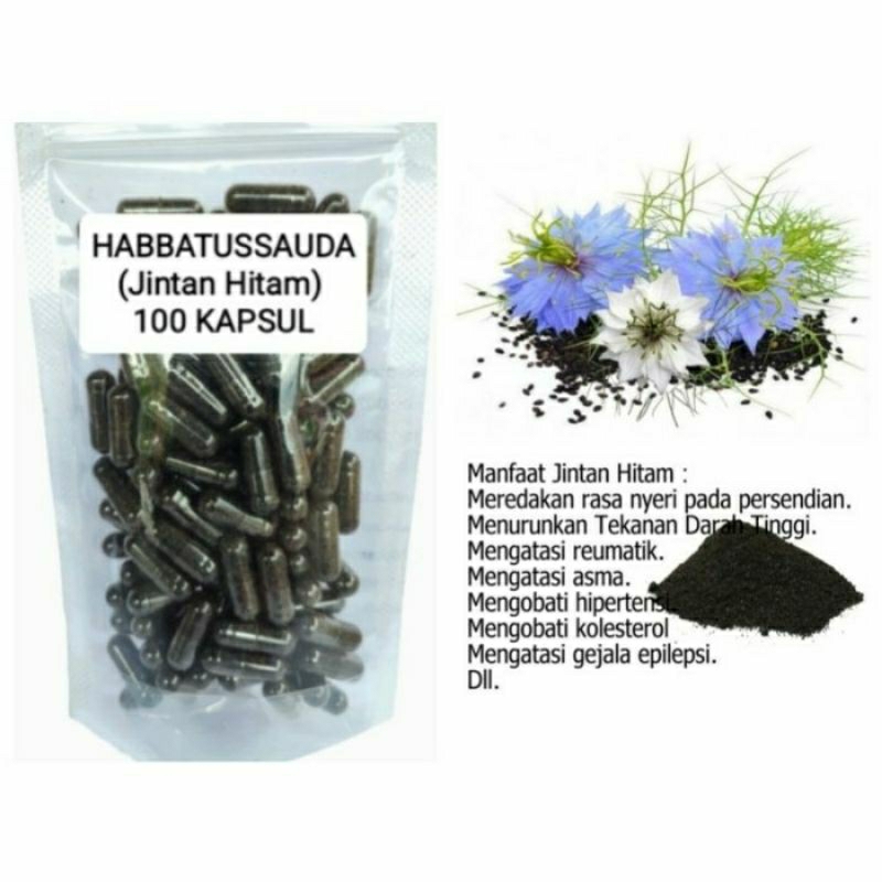 

JINTAN HITAM Kapsul Herbal Alami Kemasan Hemat - isi 100 pcs