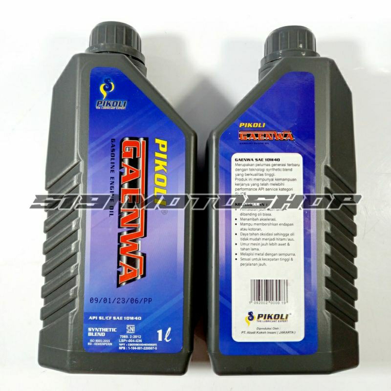 OLI PIKOLI GAENWA 4TAK 1LITER SAE 10W40  ENGINE OIL PIKOLI