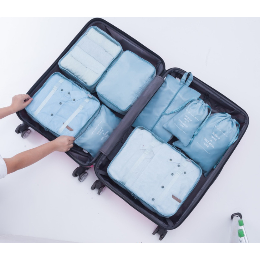 Waterproof Travel Pouch 8in1 / Storage Bag Organizer Tas Penyimpanan Baju Koper Anti Air Tebal