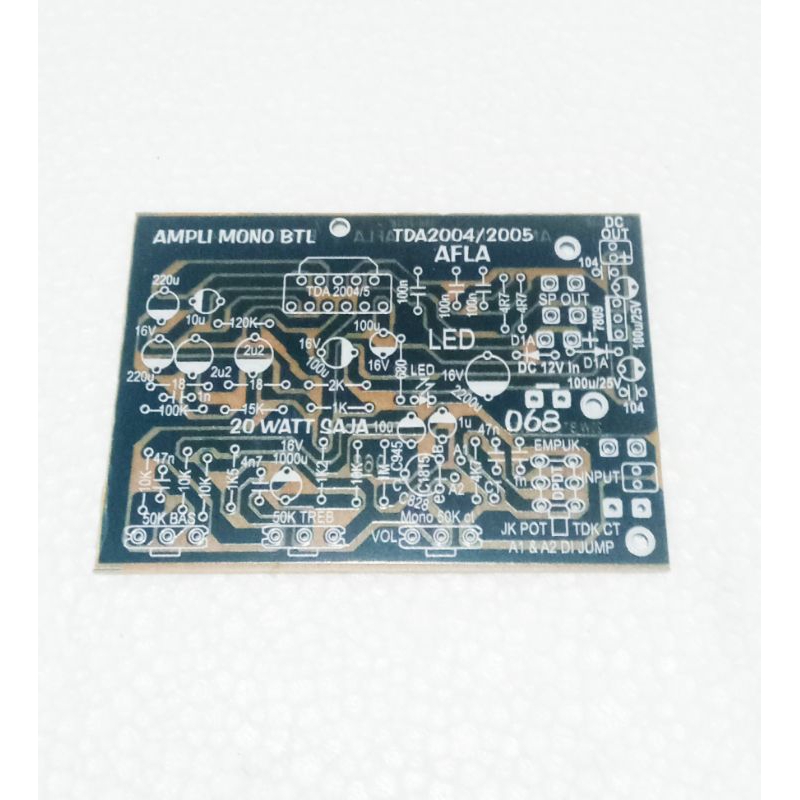 PCB Ampli Mono BTL TDA2004/2005 Type 068