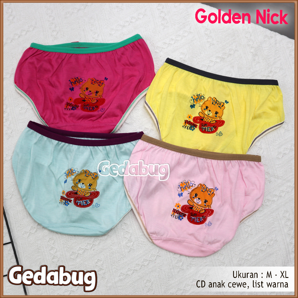 CD Golden Nick 054 List warna | Celana dalam anak Sablon | Gedabug