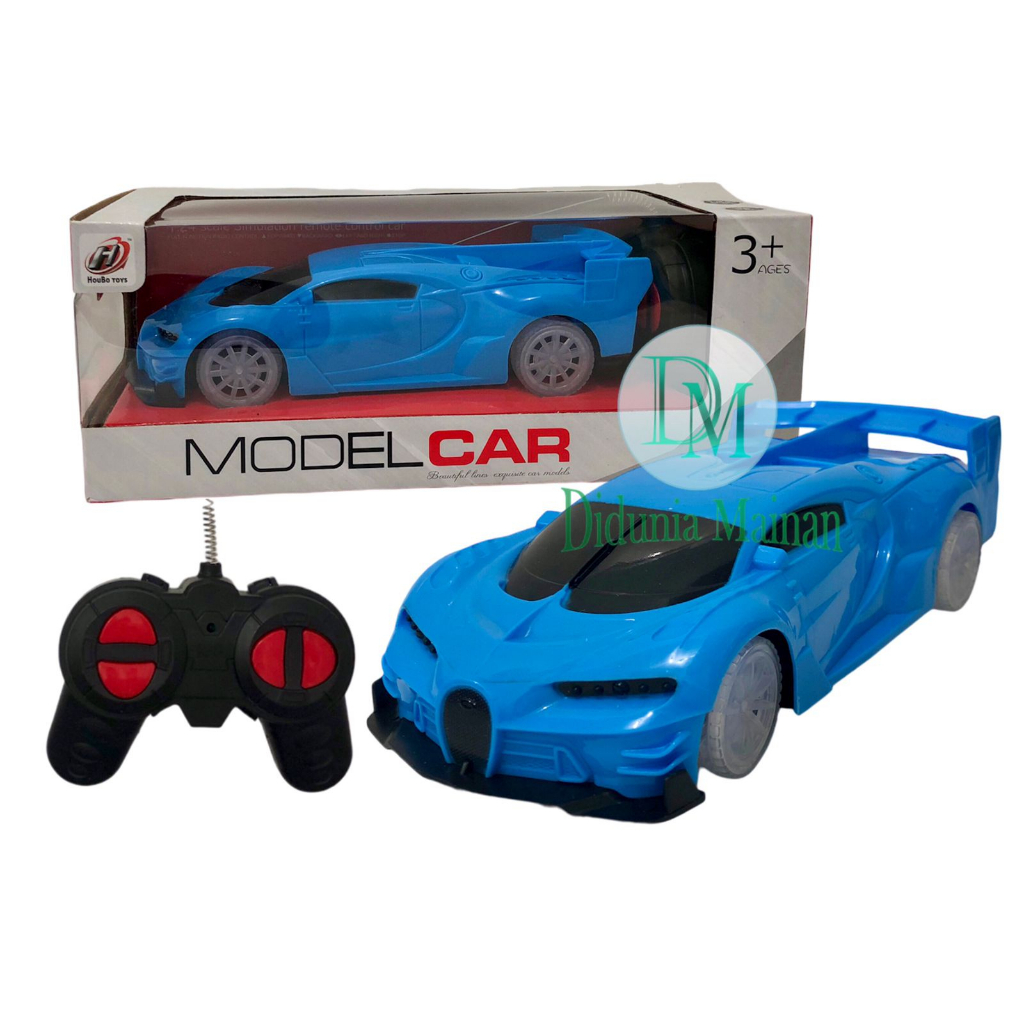 Mainan mobil mobilan balap lampu warna warni remote control rc model super car