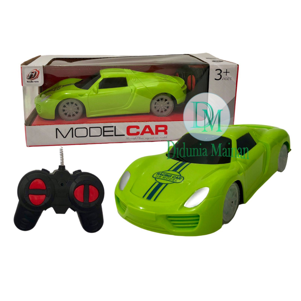 Mainan mobil mobilan balap lampu warna warni remote control rc model super car