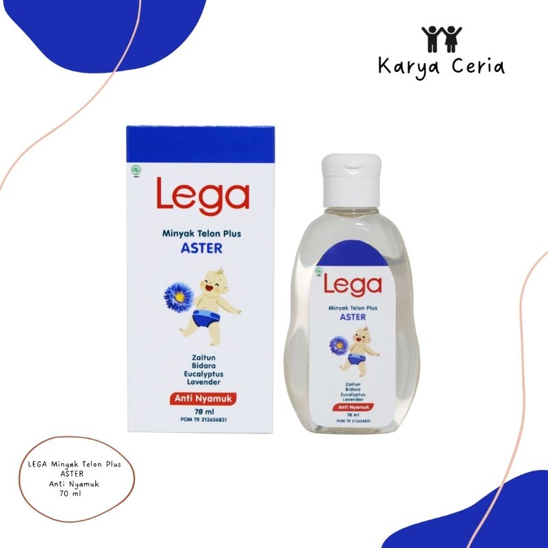 LEGA Minyak Telon Plus Aster Biru Anti Gigitan Nyamuk ukuran 70 ml Harum Wangi Baik Buat Kulit Bayi