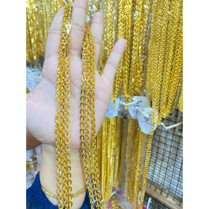 Kalung Medan Kaca Jumbo tebal / uk 60 cm lapis emas 24k