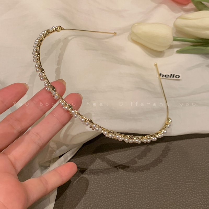 SUPER FAIRY MINI SMALL PEARL METAL HEADBAND BANDO BENDO MUTIARA KOREA KECIL ELEGAN FEMINIM KOREA KOREAN BESI GOLD AKSESORIS RAMBUT