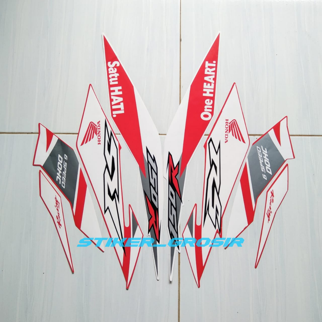 STIKER STRIPING LES LIST BODY MOTOR HONDA SONIC RS 2019 WARNA PUTIH MERAH