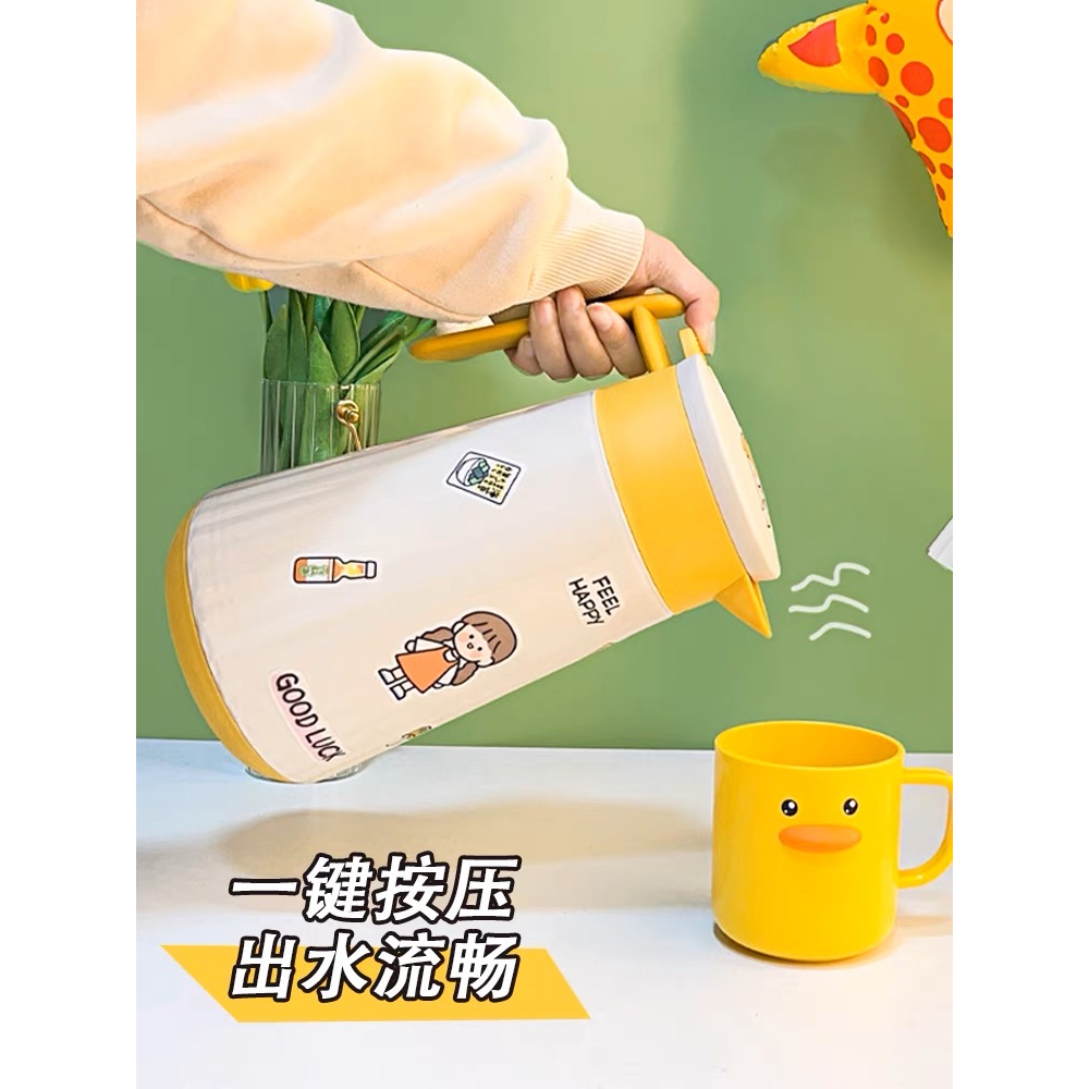 MM - A043 - Teko Thermos Air Panas 1Liter + 3D/2D STIKER - Teko Kaca Vacum Free Sticker - Tempat Air