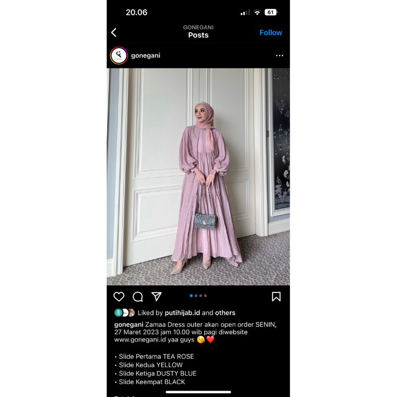 Gonegani Zamaa dres tea rose