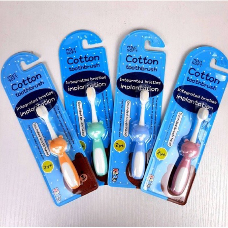 Sikat Gigi Anak Cotton Mini Soft Toothbrush Kids Sikat Gigi Anak Bayi Bulu Halus Round Brush Head Karakter Hewan Lucu