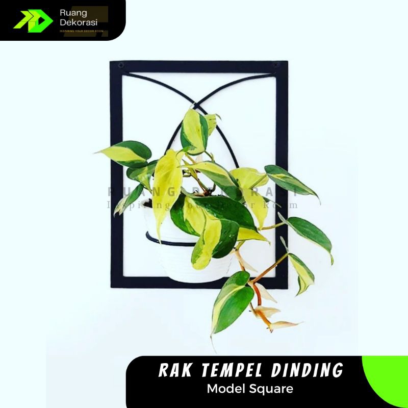 Rak Bunga Besi Tempel Dinding Minimalis Model Square Rak Dinding Aesthetic Rak Pot Bunga Standing Po