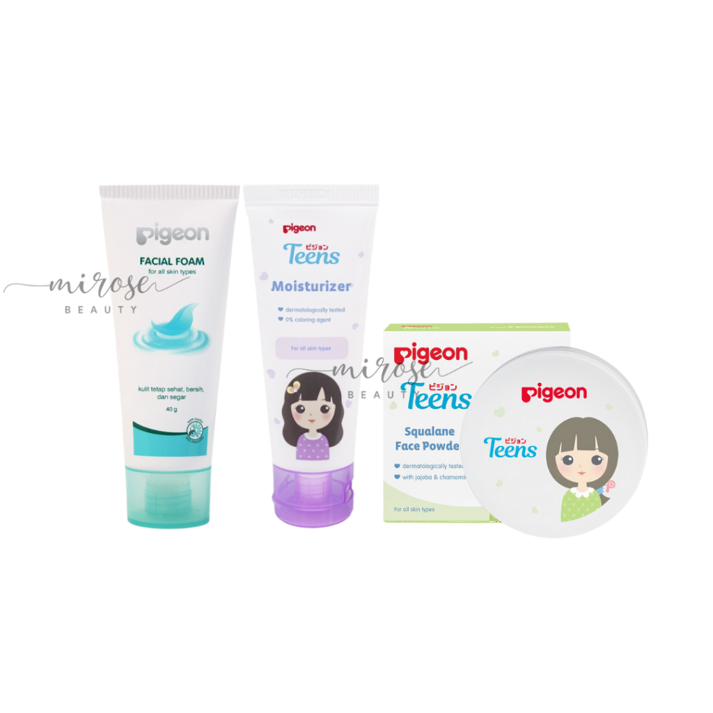 [ISI 3] PIGEON TEENS Paket HEMAT 3 : Face Wash 40ml + Moisturizer 20ml + Face Powder | Paket HEMAT Remaja Isi 3