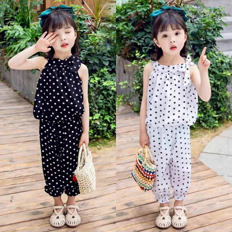 SETELAN BAJU ANAK PEREMPUAN SIFON POLKADOT SETELAN ANAK PEREMPUAN IMPORT