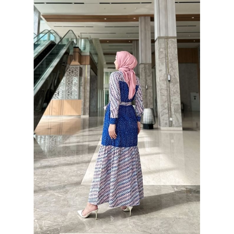 Nadine gamis batik modern katun 2 warna