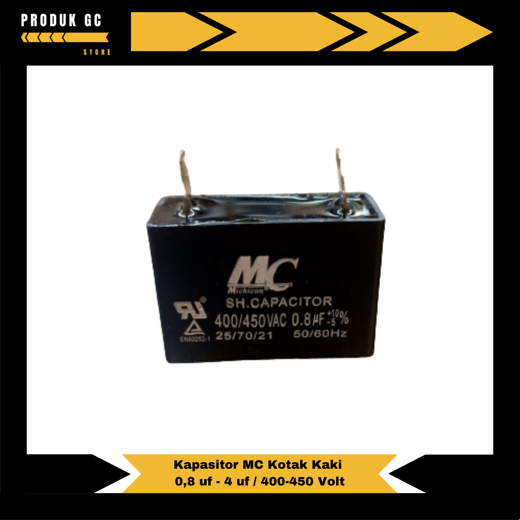 Kapasitor MC Kotak Kaki 0,8 uf - 4 uf / 400-450 Volt