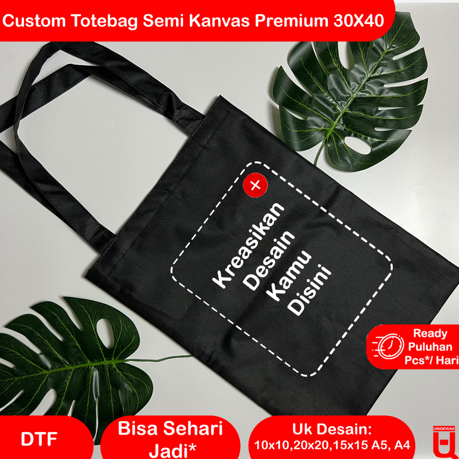 Sablon Totebag / Custom Totebag Semi Kanvas (Full Color Premium)