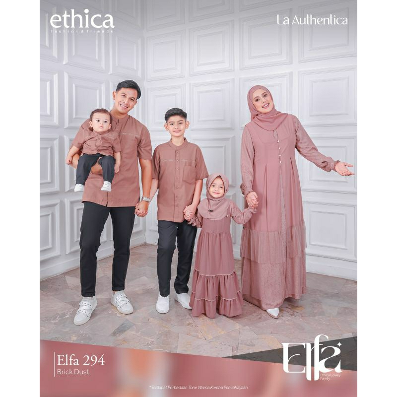 Ethica Elfa 294 Brick Dust Kagumi 293 Kahfi 280 Kagumi Kids 145 Kahfi Kids 200 Baju Muslim Gamis Sarimbit Keluarga Family Series Terbaru Ori Lebaran 2023