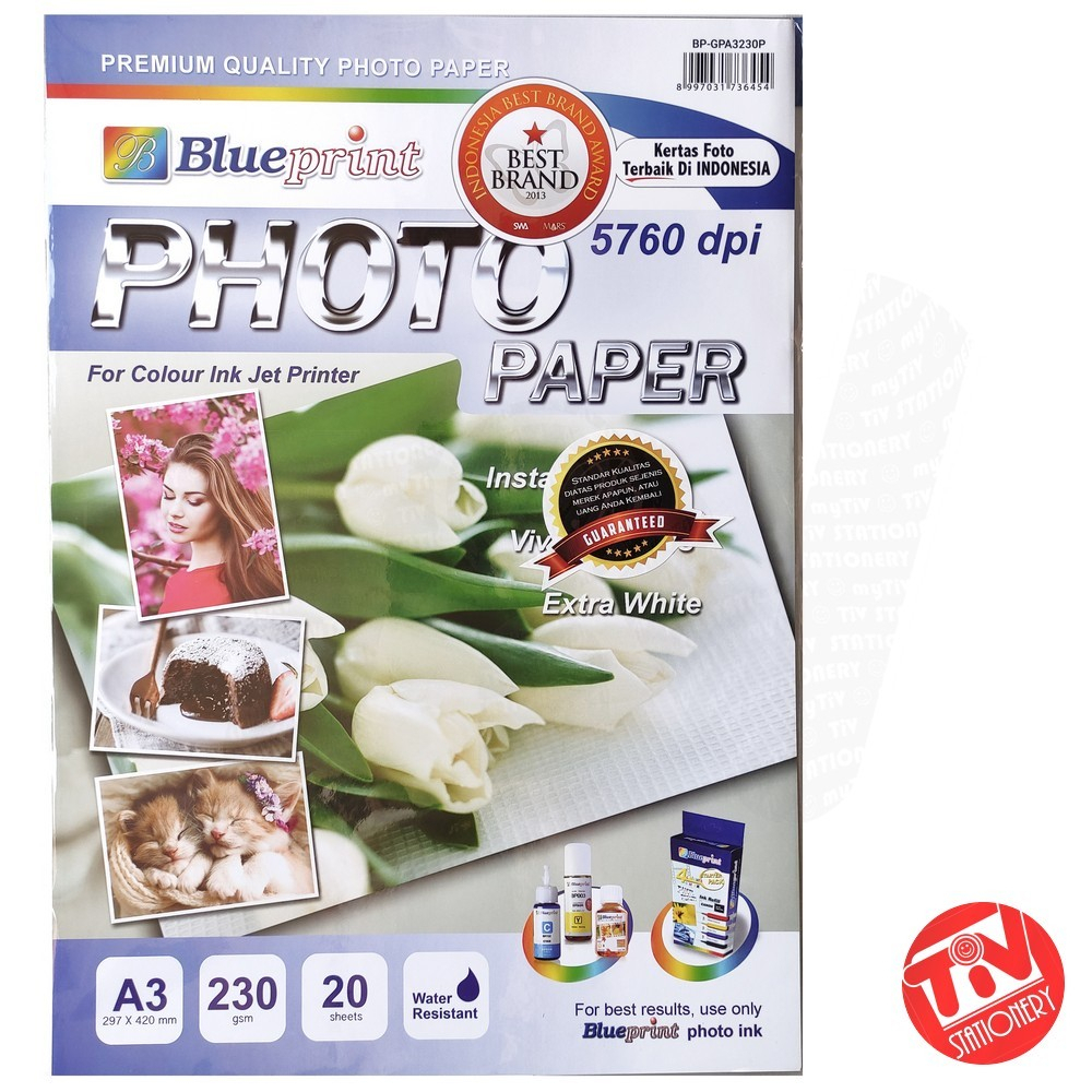 

Kertas Foto Blueprint Glossy A3 230 gsm (1 pack = 20 lembar)