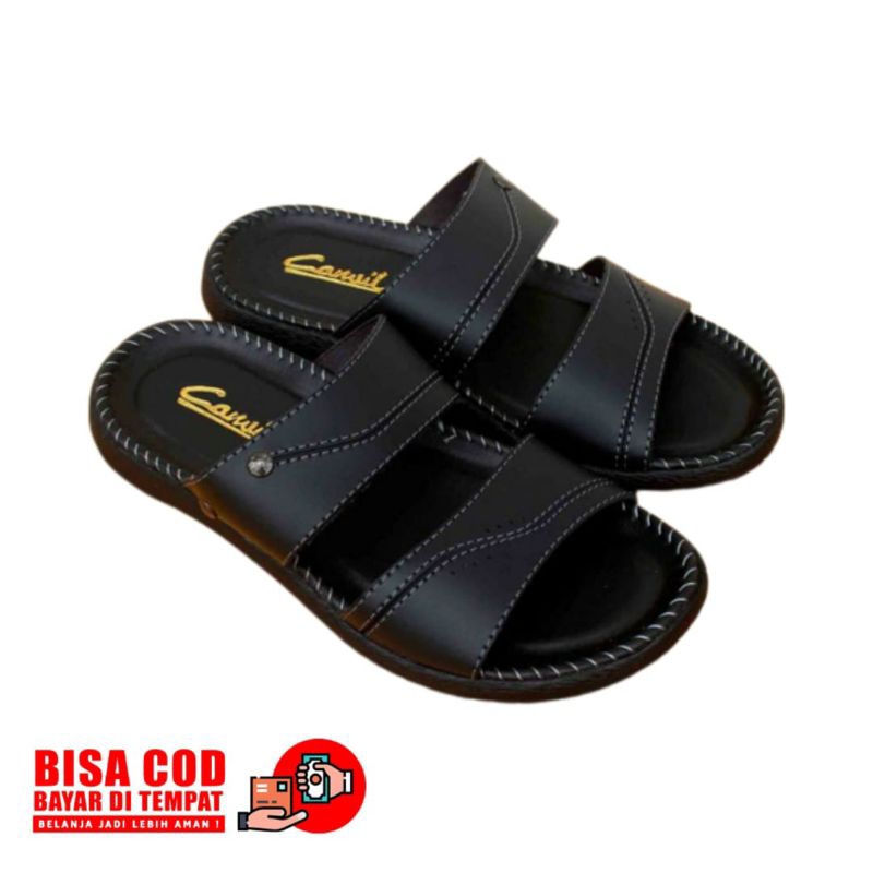 Sandal Selop Pria Casual Kulit Slop Slide Terlaris