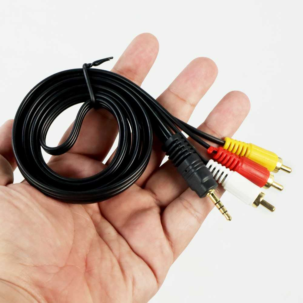 Kabel Audio Video 3.5 mm to RCA 1.5 M - NB114 penghubung smartphone dengan perangkat audio video seperti speaker atau televisi