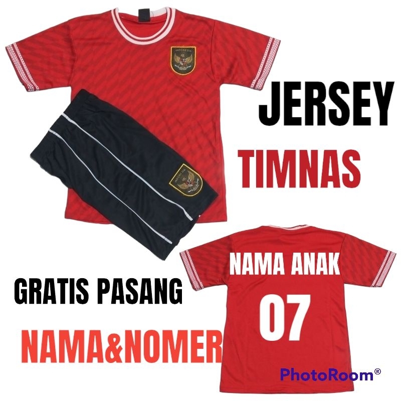 SETELAN JERSEY TIMNAS INDONESIA UMUR 1-12 THN BAHAN DRYFIT