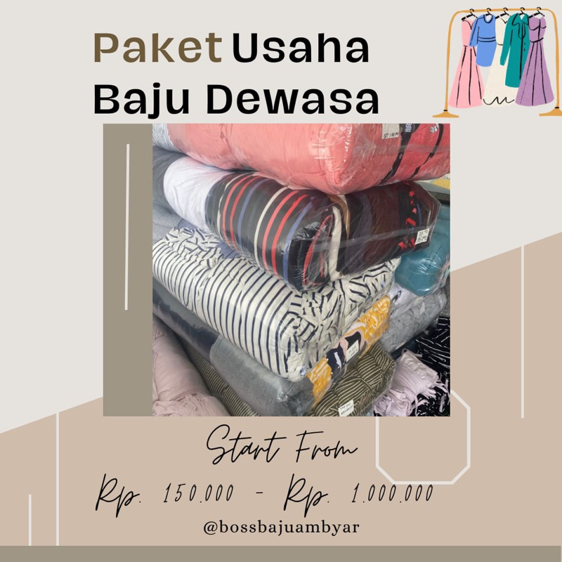 PAKET USAHA (4PCS) BAJU DEWASA BRANDED