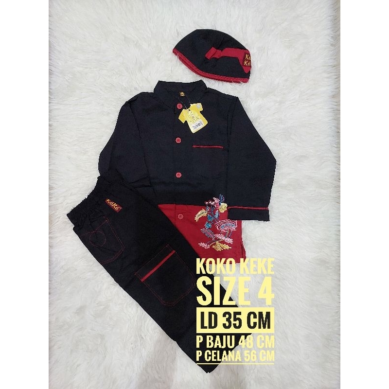 baju koko anak laki laki busana muslim anak cowok keke size 4 katun