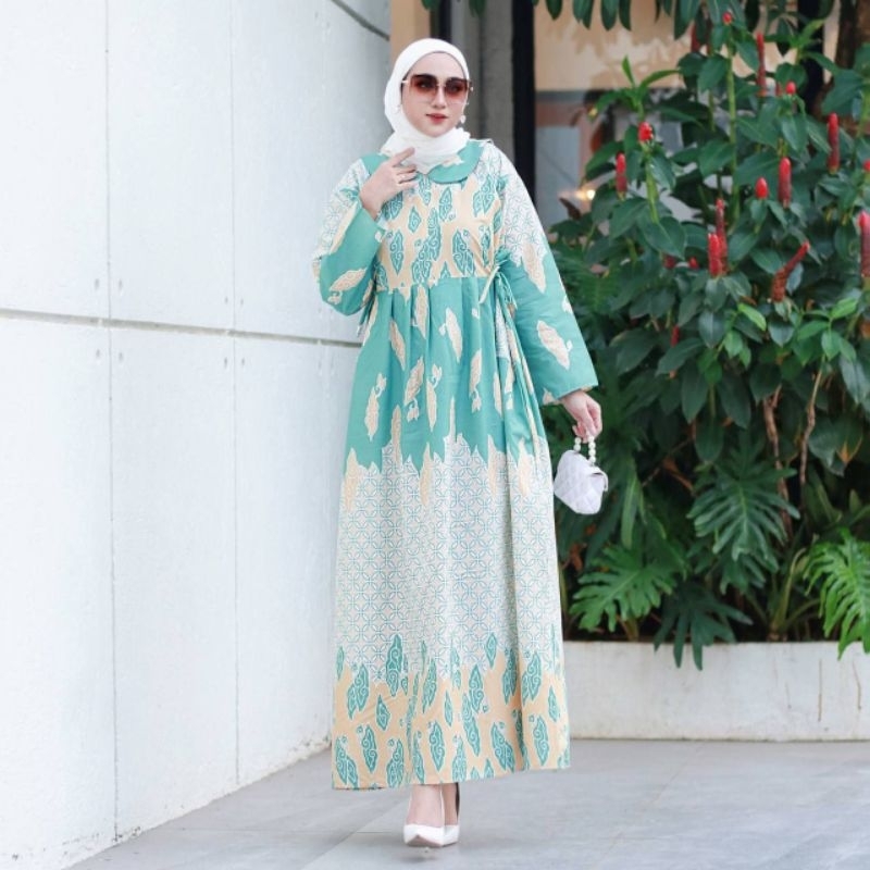 GAMIS JUMBO BUSUI RESLETING DEPAN MOTIF MEGA KEKINIAN GAMIS WANITA TERMURAH