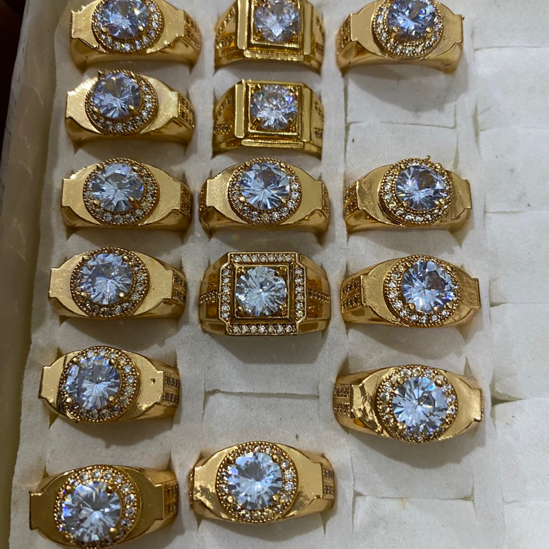 cincin cowo Random Titanium Xuping Rodium perhiasan aksesoris lapis emas