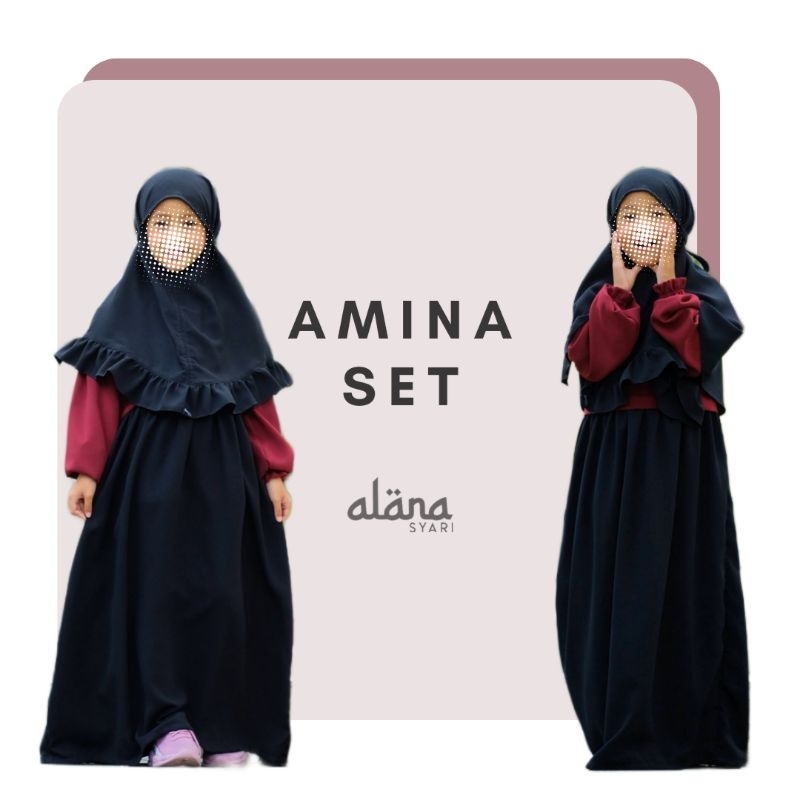 Gamis Syari Anak SD Polos Hitam