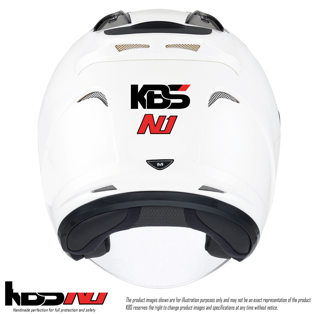 Helm Half Face KBS KYOTO White Pearl / Kaca Bening Helm Pria Dan Wanita Dewasa COD