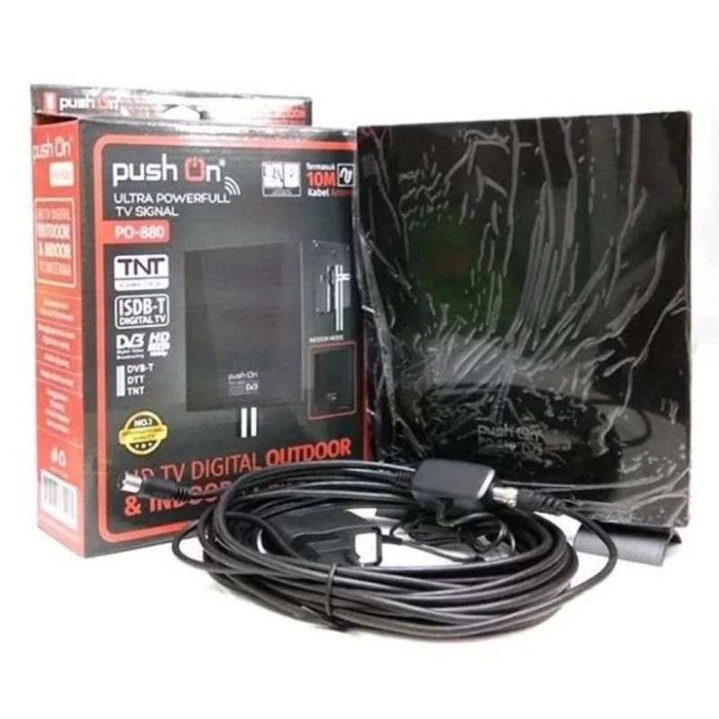 PUSH ON ANTENA TV HD DIGITAL PO 880 ANTENA QUTDOOR INDOOR