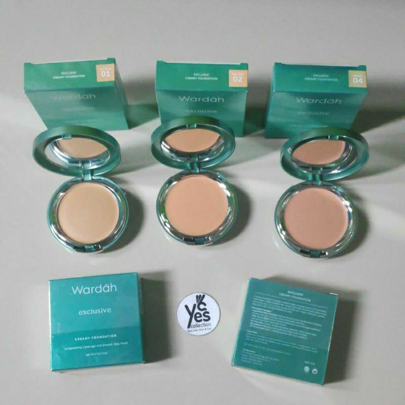 Wardah Exclusive Creamy Foundation ORIGINAL Tempat Kaca Makeup Wajah Alas Bedak Fondasi tahan lama menyamarkan noda hitam bekas jerawat warna kulit tidak merata