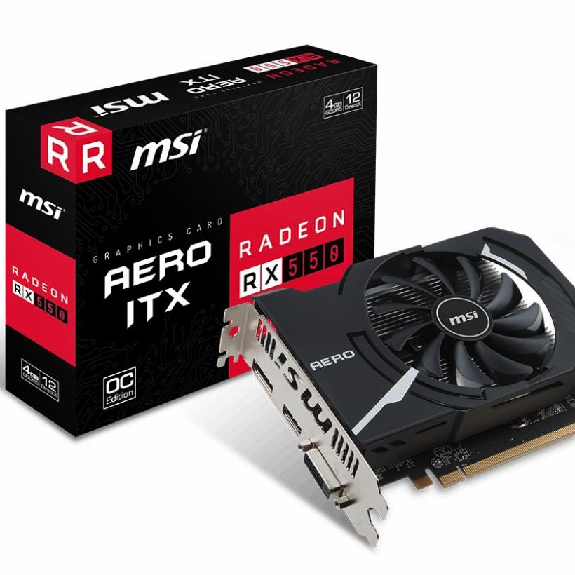 VGA MSI Radeon RX 550 AERO ITX 4G 4GB OC