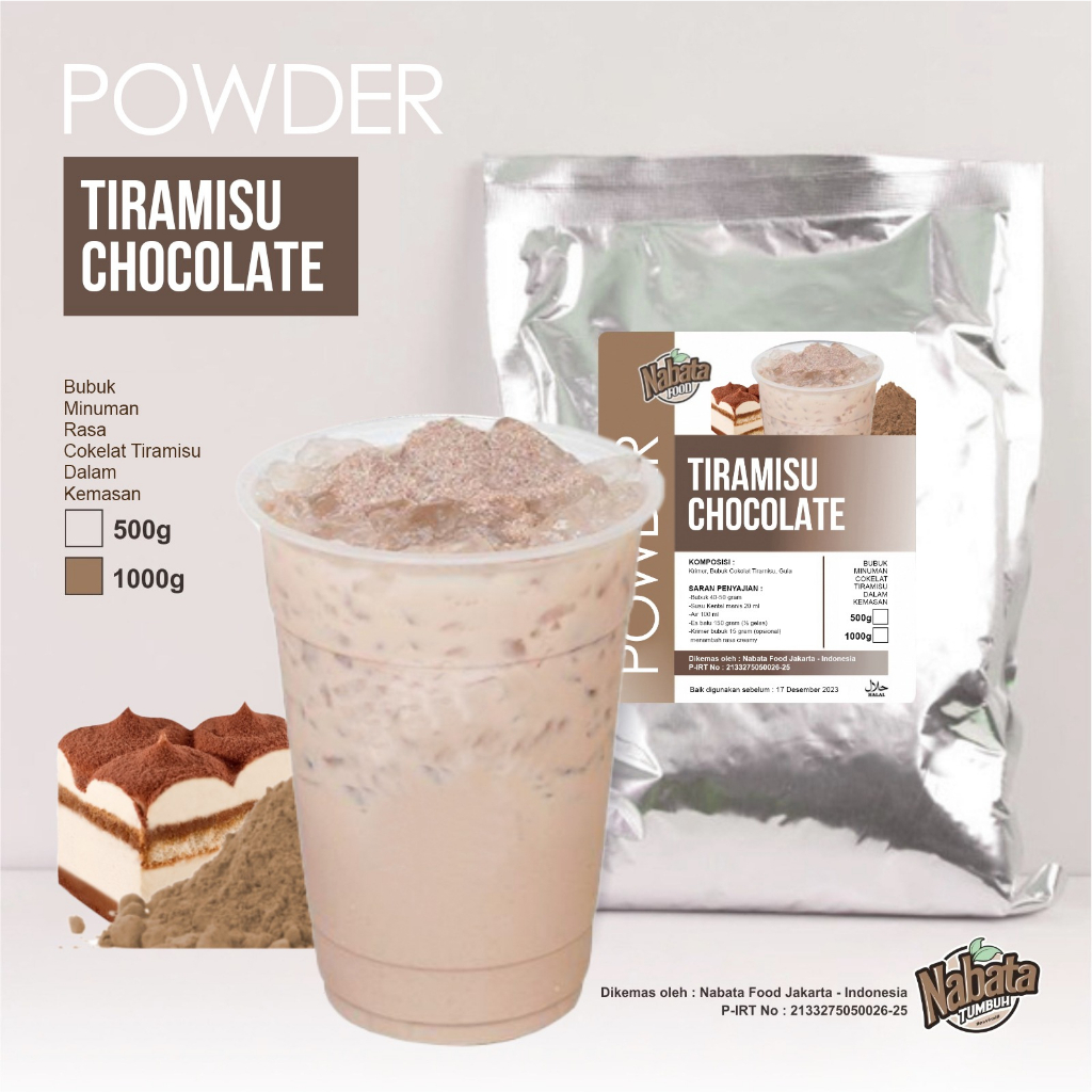 

BUBUK MINUMAN COKLAT TIRAMISU 1 KG | TIRAMISU CHOCOLATE