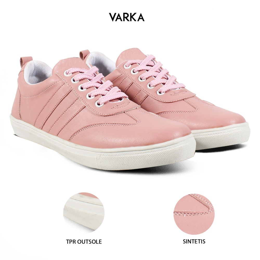 Sepatu Sneakers Wanita V 5373 Brand Varka Sepatu Kets Kuliah Kerja Jalan Jalan Harga Murah Berkualitas - Pink