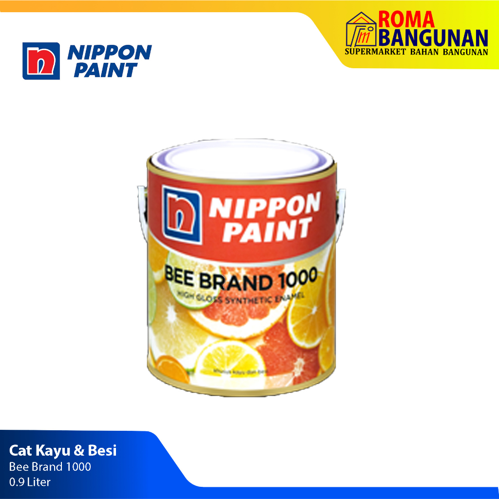 Nippon Paint Cat Kayu &amp; Besi High Gloss Synthetic Enamel Bee Brand 1000