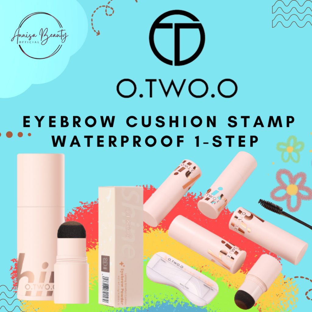 O.TWO.O Eyebrow Cushion Stamp Waterproof 1-Step Brow Stamp Long Lasting Eyes Makeup With Spoolie Brush 10 Reusable Beginner