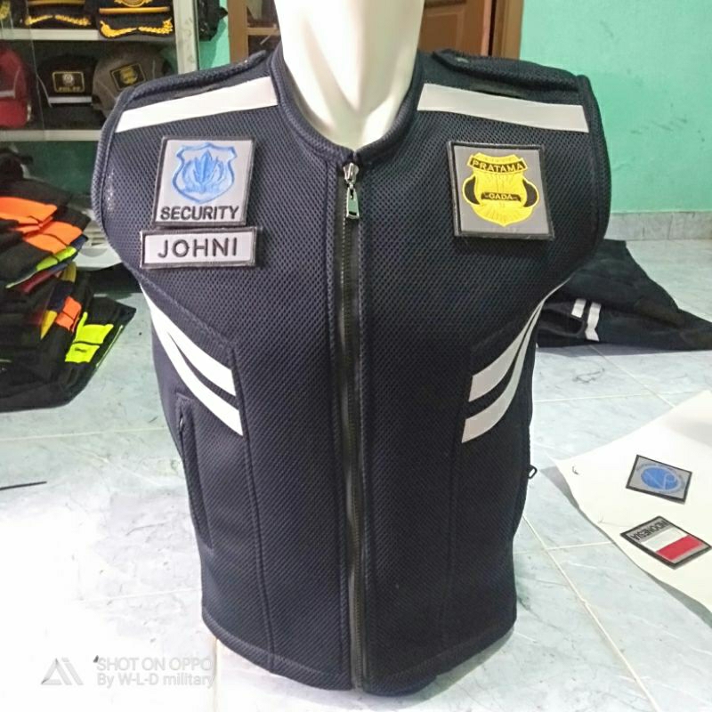 rompi security full hitam tebal