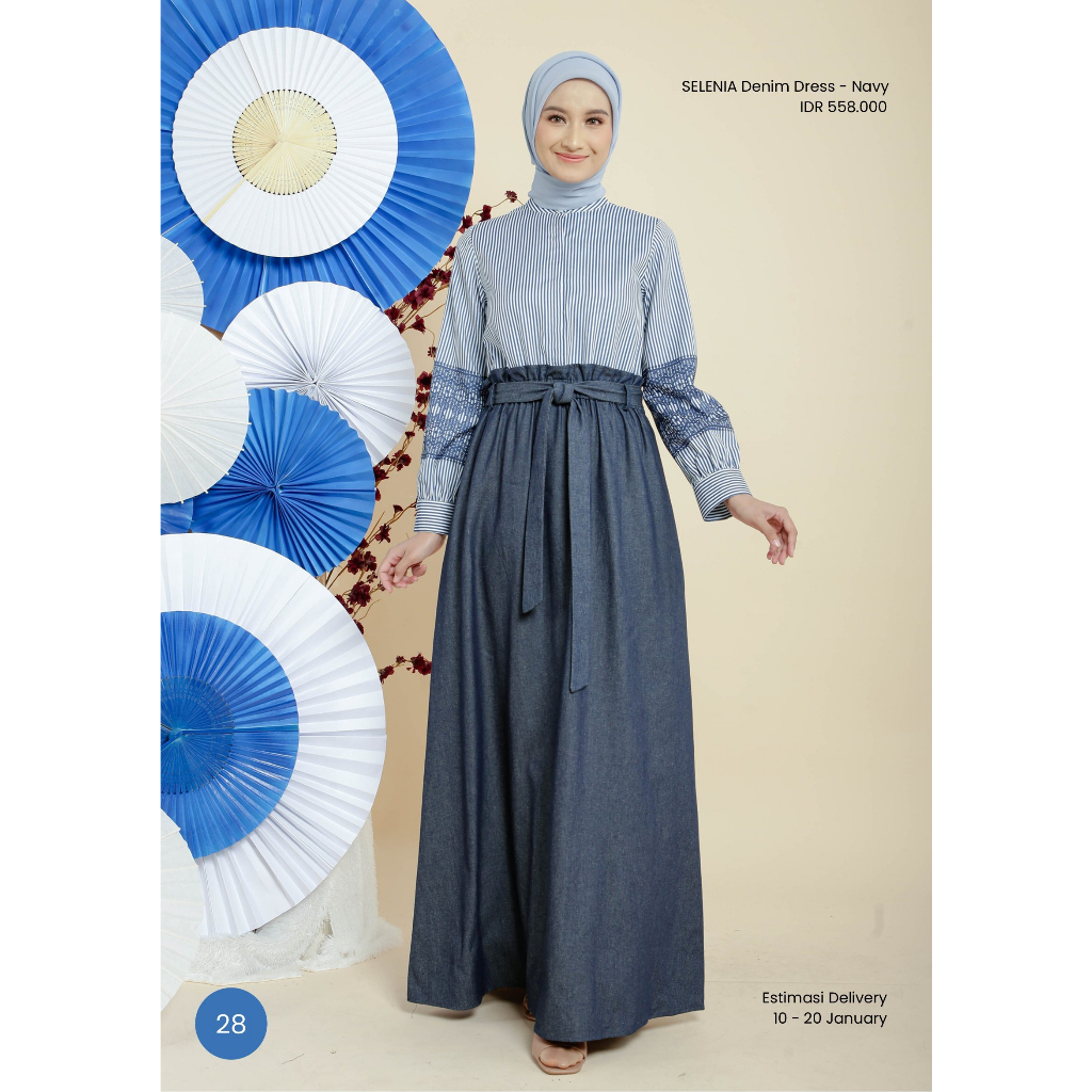 BUSANA MUSLIM LEBARAN SELENIA DENIM DRESS ZOYA