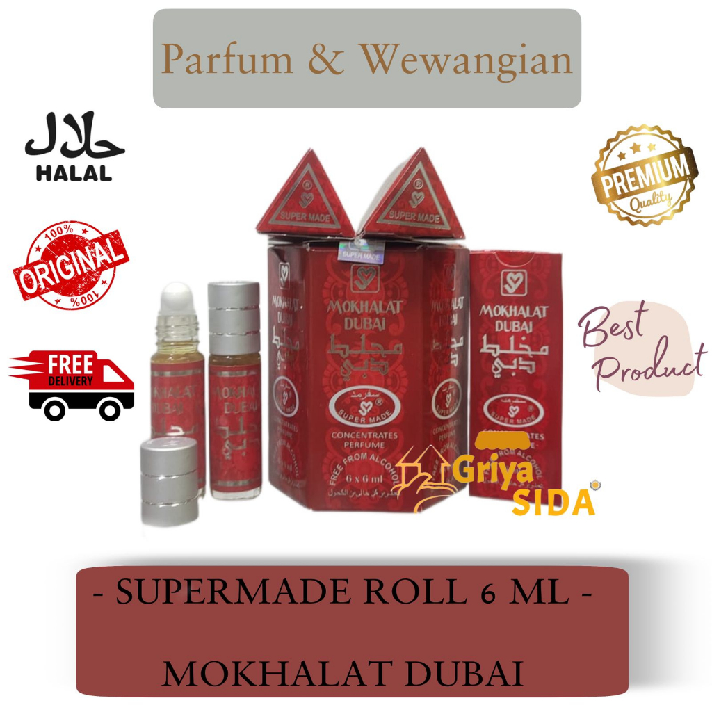 Parfum Supermade Mokhalat Dubai 6ml roll on Harga grosir PROMO!!