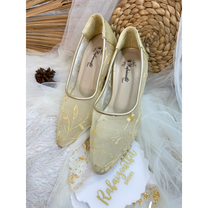 sepatu wanita Kalisha gold 9cm stiletto