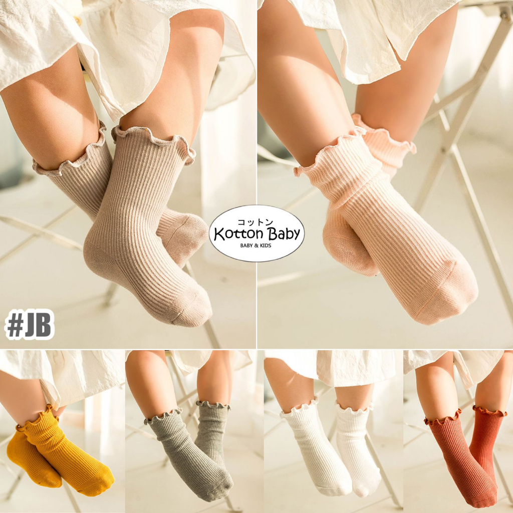 0-3 thn | KAOS KAKI POLOS BAYI ANAK IMPOR NEWBORN SOCKS PEREMPUAN catalog JCZZ JB