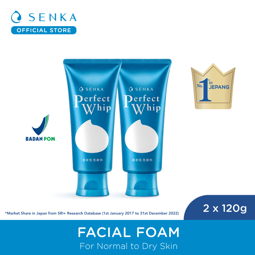 [9-23 May BUY 2 GET 6 Hadiah Terbatas/Hari] SENKA [Twinpack] Perfect Whip Facial Foam From Japan 120g