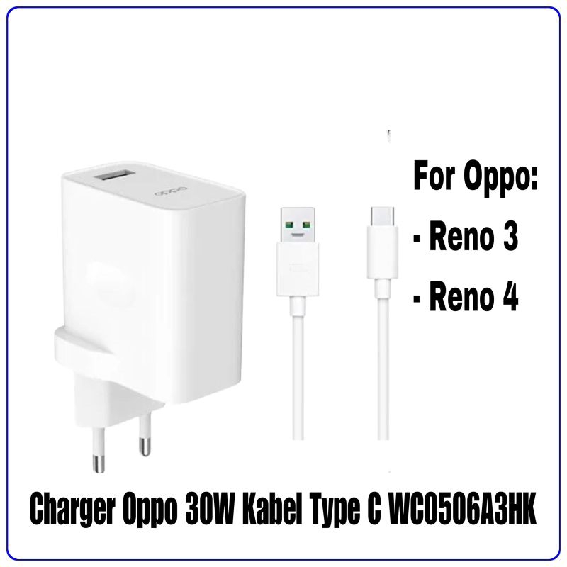 CHARGER OPPO WC0506A3HK VOOC 30W KABEL TYPE C FOR OPPO RENO 3 / OPPO RENO 4